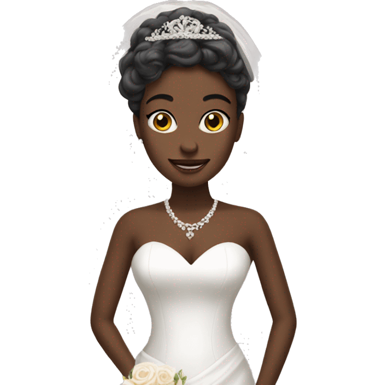 Black lady is wedding dress emoji