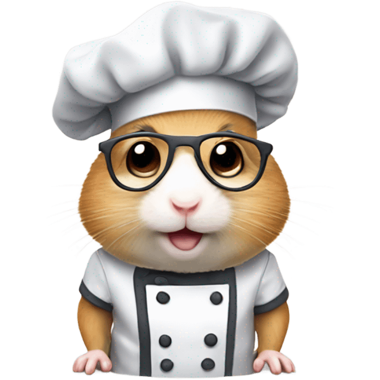 Hamster, a chef wearing glasses and a grey cap hat emoji