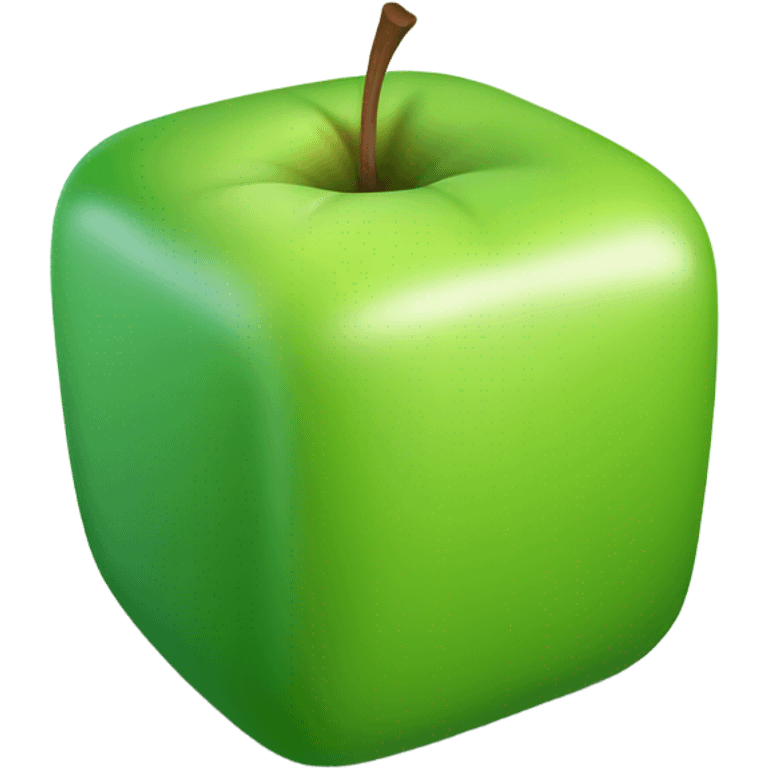 plain green Cube shaped Apple emoji