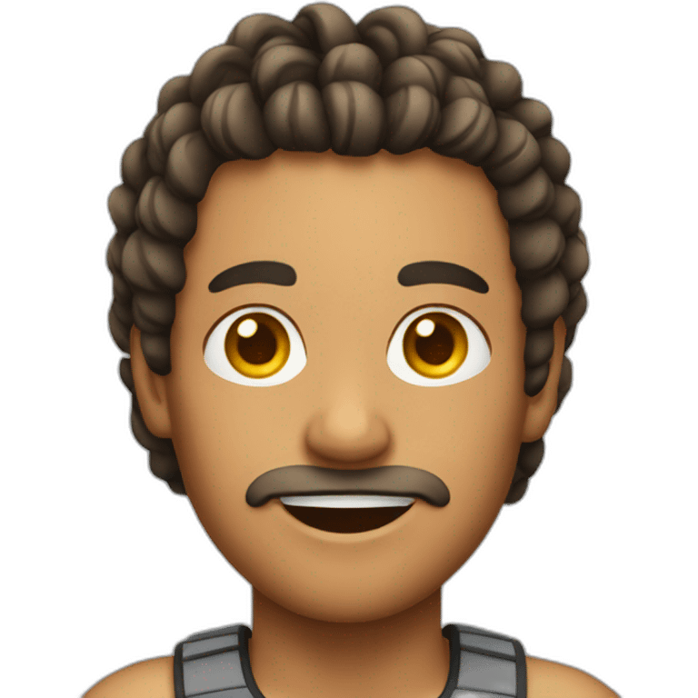 Man with short braids running emoji