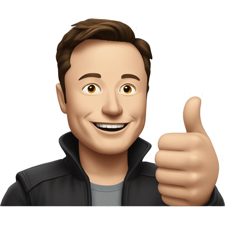 Elon Musk shows thumbs up emoji