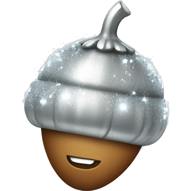 sparkling silver acorn emoji