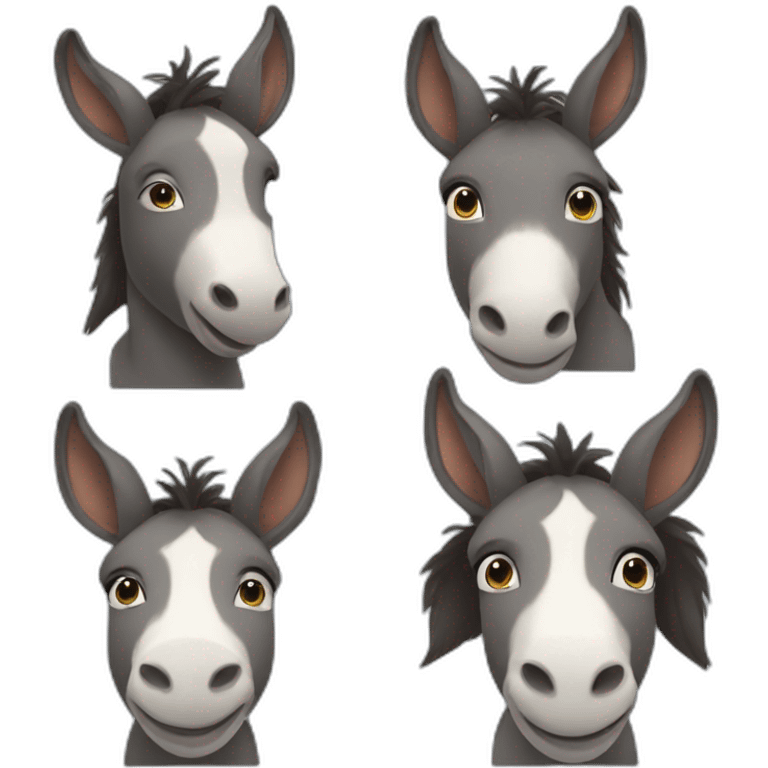 Donkeys in the shape of girls emoji