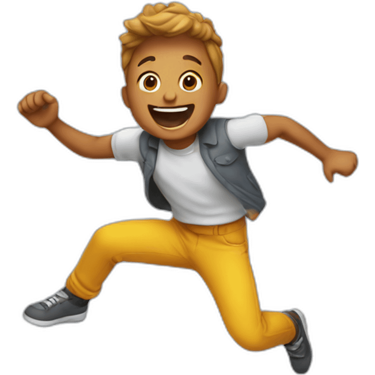 Jumping happy emoji