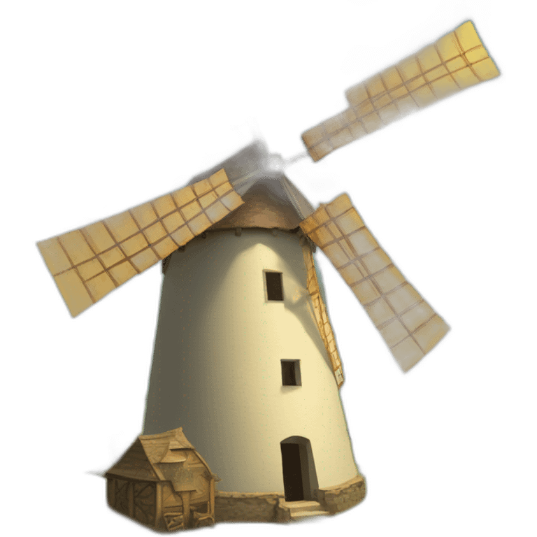 don quixote tilting towards a windmill emoji