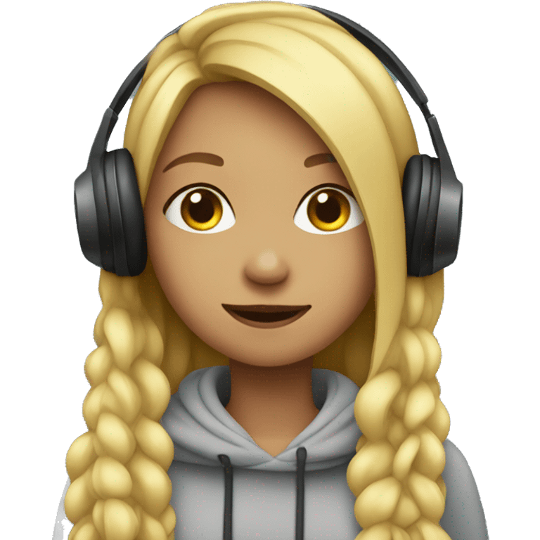 girl listening to music emoji