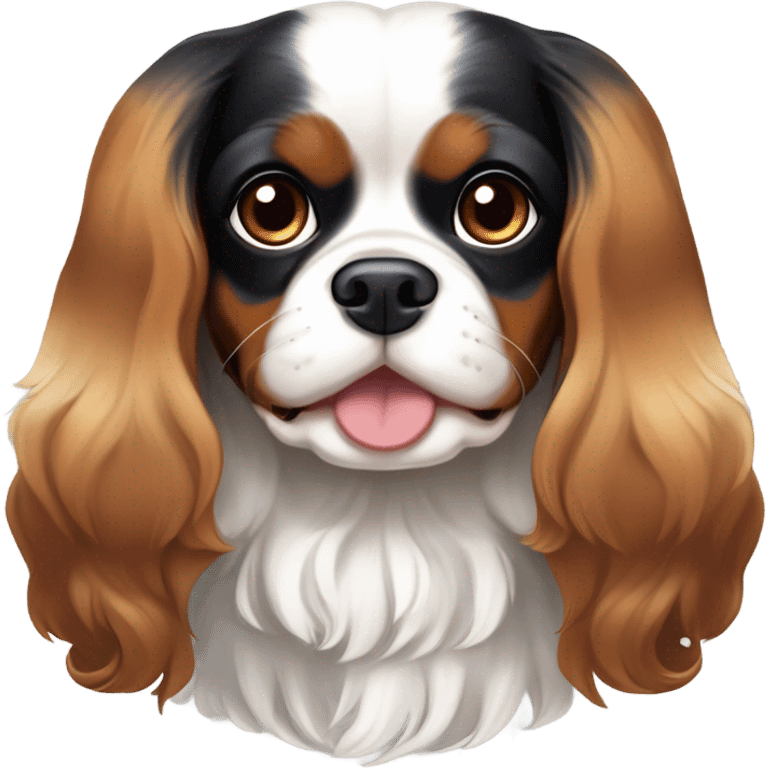 Tri-color Cavalier King Charles spaniel  emoji