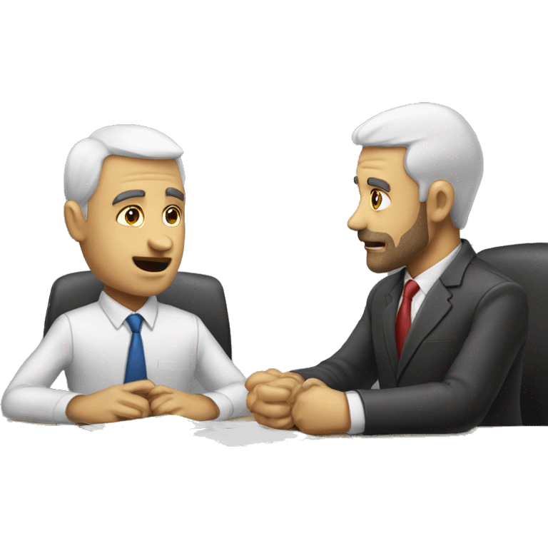 job interview desk white 2 men  emoji