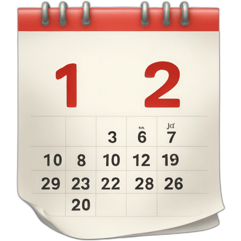 Calendar showing jan 12th emoji