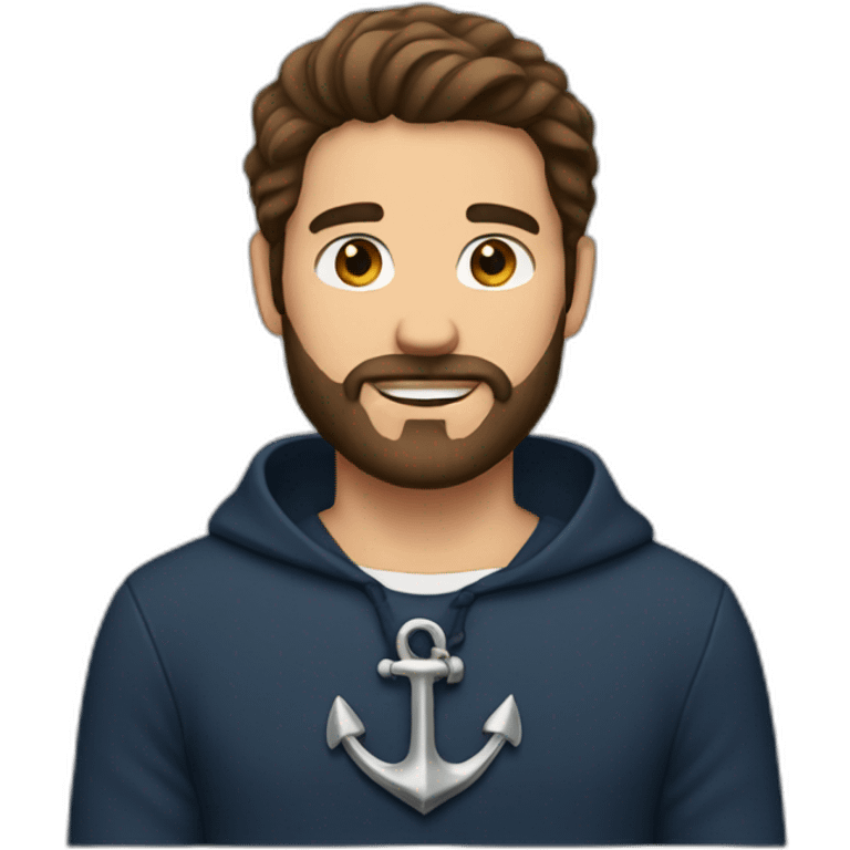 Brown hair man with anchor beard emoji