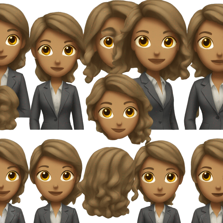 Tan girl with brown hair in blazer  emoji