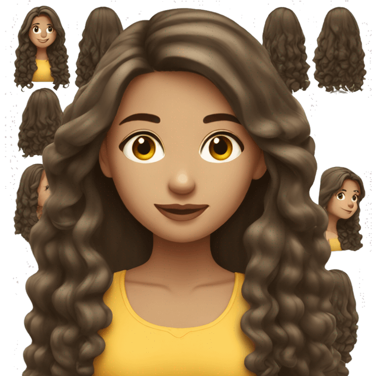 brunette girl long hair  emoji