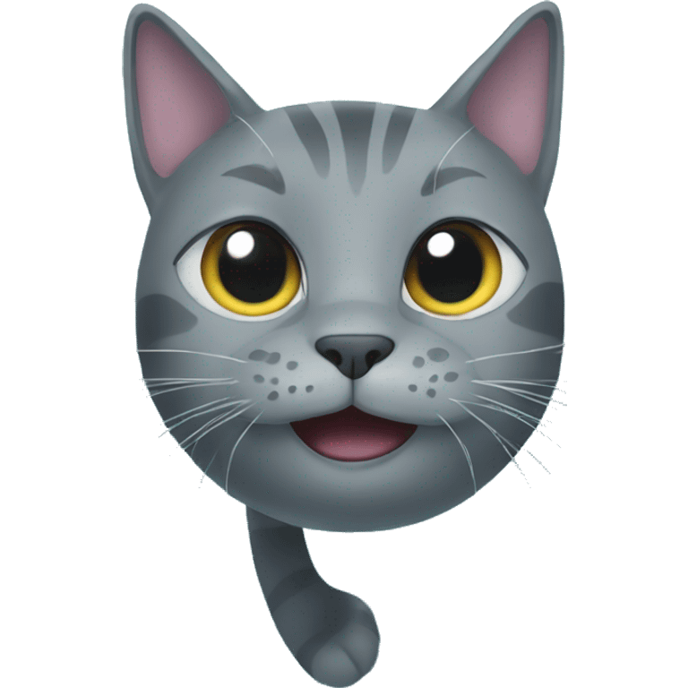 grey cat swimming underwater  emoji