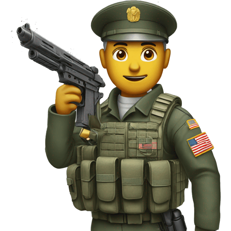 Army commander with a gun￼ emoji