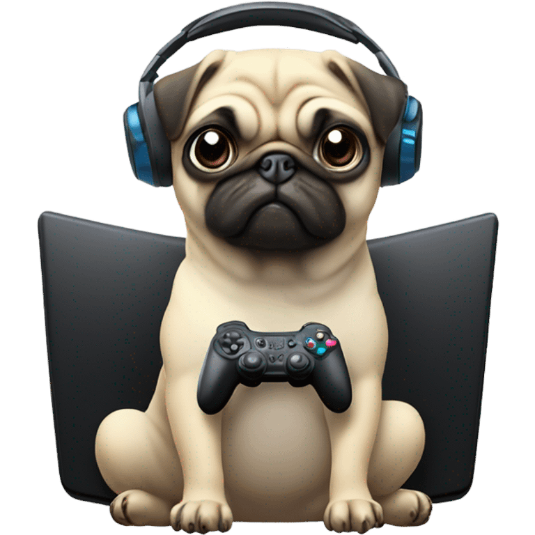 Gaming pug emoji