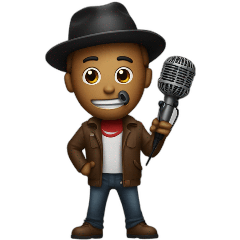 Freddy with a microphone emoji