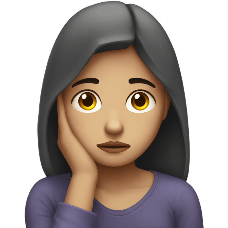 Sad  depressed teenage girl emoji