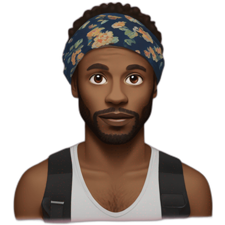 Jpegmafia wearing a bandana emoji