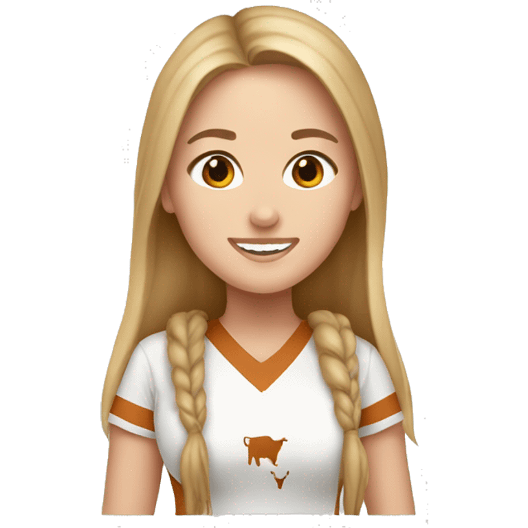 White girl wearing Texas longhorns  emoji