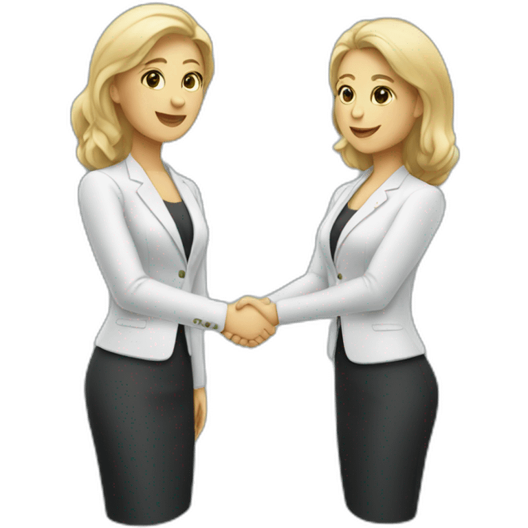 two white business women shaking hands emoji