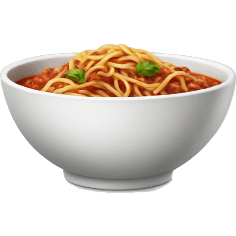 A white bowl of meat sauce spaghetti emoji