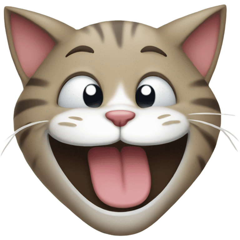 laughing cat being silly and sad emoji