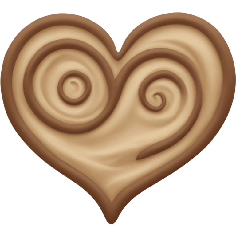 Beige and brown swirl heart emoji