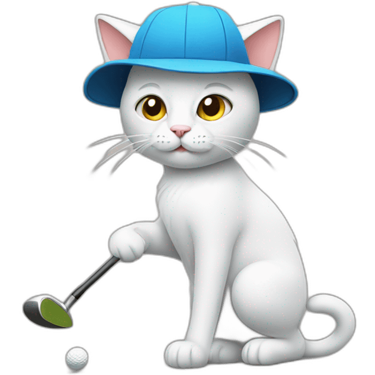 Golfing cat emoji