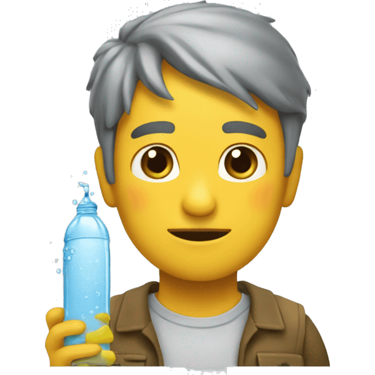 Un pero bebiendo agua amarilla  emoji