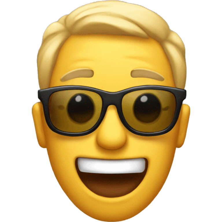 Emoji with raised eyebrows takes off sunglasses emoji