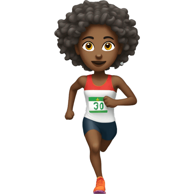 Ethiopian woman runner with medium length curly hair emoji