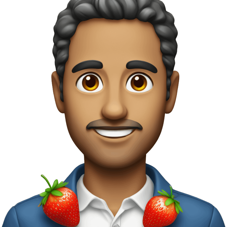 spanish man with strawberry  emoji