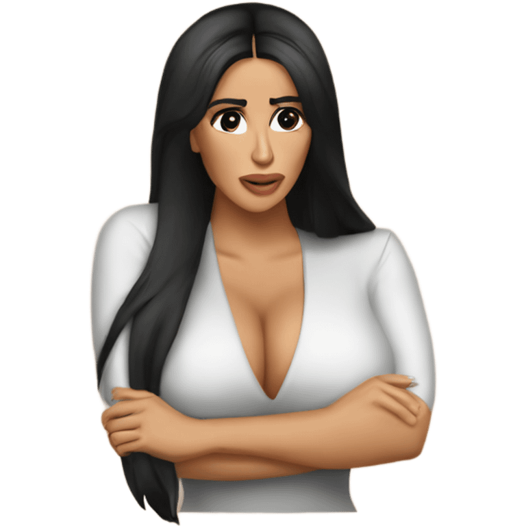 Kim Kardashian is crying and talking on the phone emoji