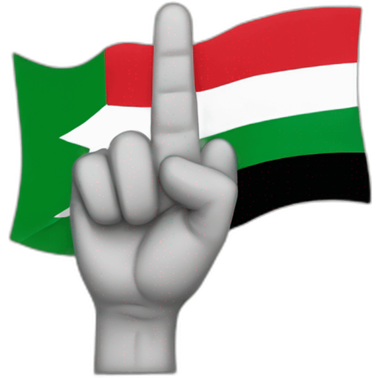 Palestine Flag with a Peace Fingers emoji