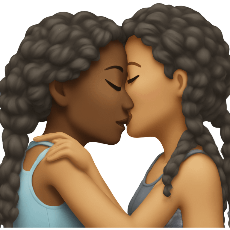 Two women kissing  emoji