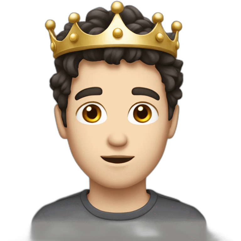 wawy dark hair white boy with a crown emoji