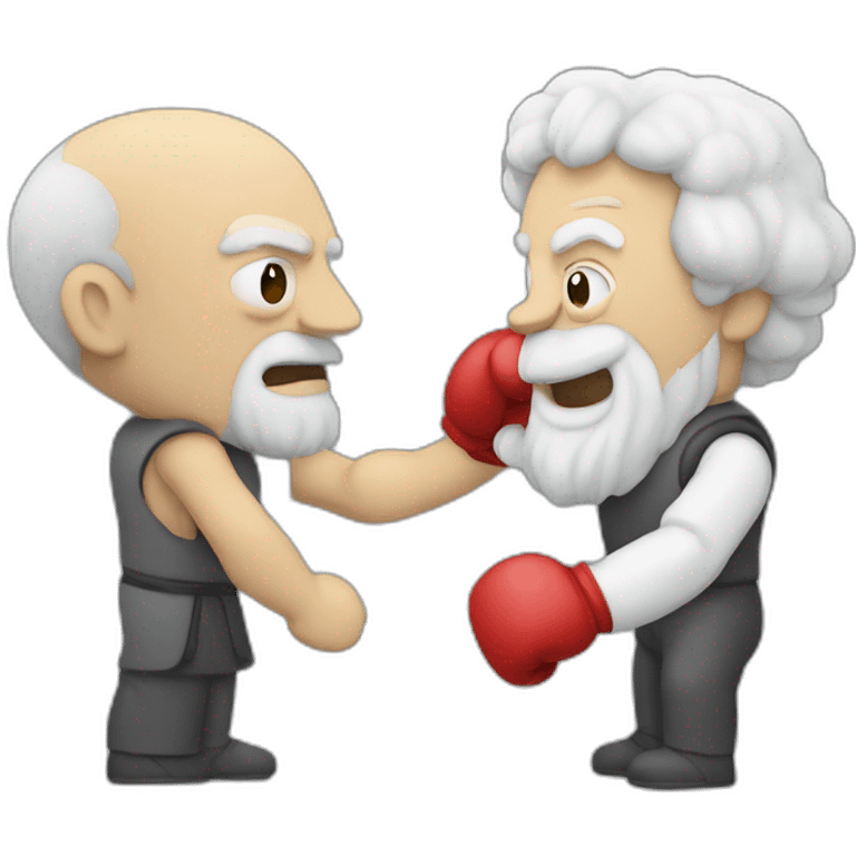 Aristotle boxing with Marx emoji