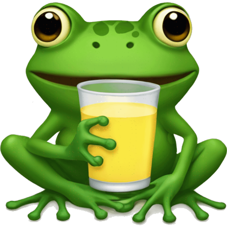 Frog drinking bobas  emoji