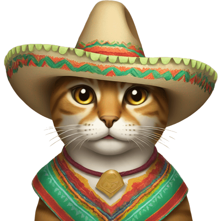 Mexican cat with a sombrero  emoji