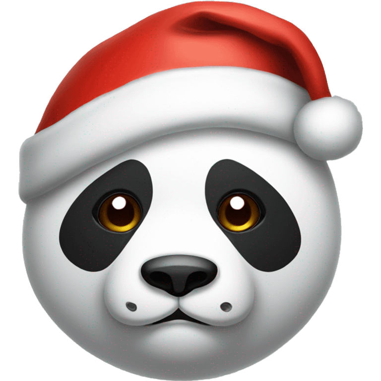 Sad panda wearing a Santa hat emoji