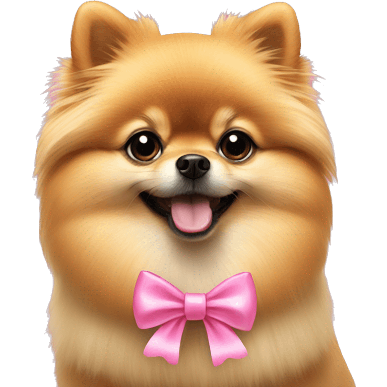 pomeranian with pink bow  emoji