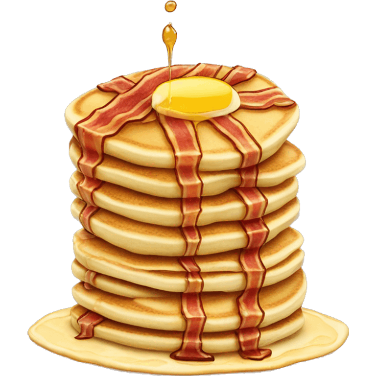 Pancakes with bacon and syrup emoji