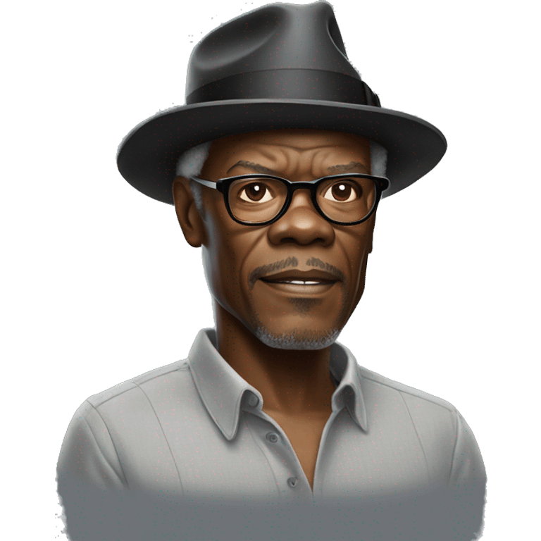 hyper realistic samuel l jackson wearing shirt emoji