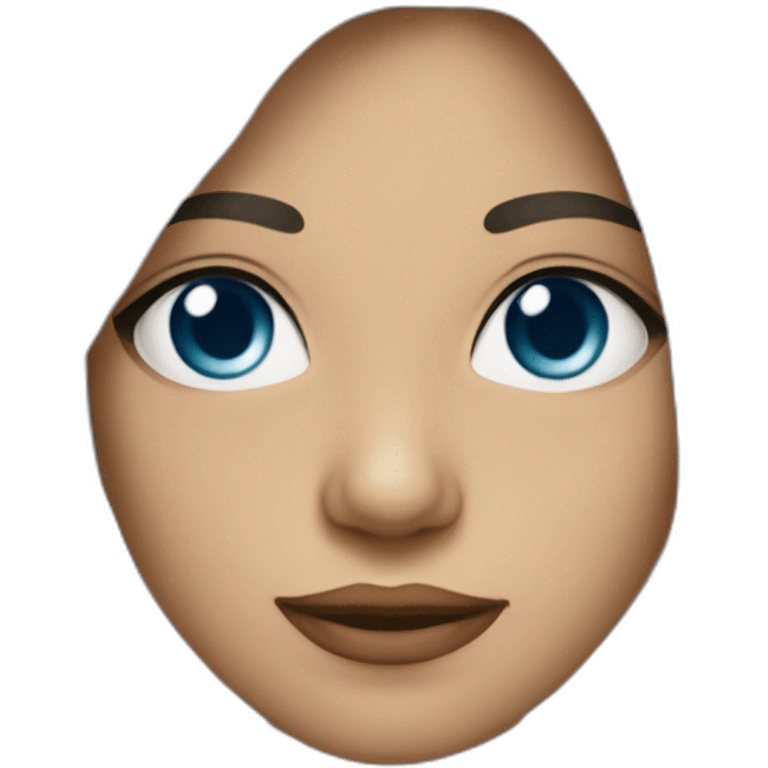 Uma Mulher branca cabelo liso curto e olhos azuis emoji