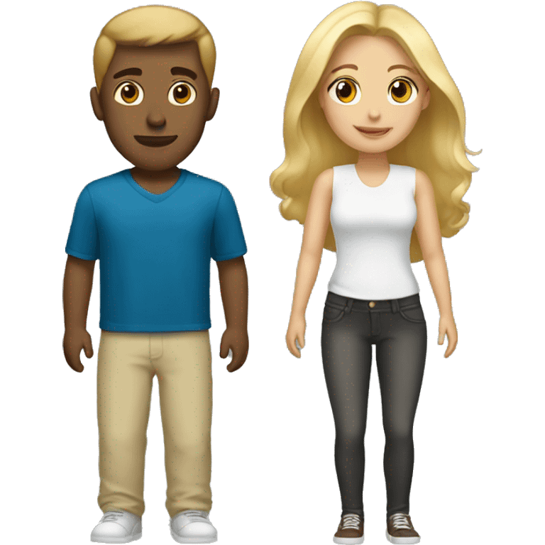 Blonde woman with Brown hair boyfriend  emoji