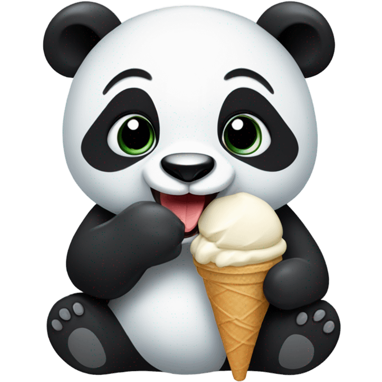 Panda eating ice cream emoji