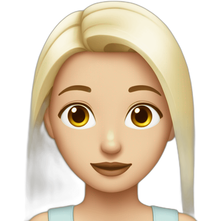 anissa la bdh blanche avec les cheveux lisse et long emoji