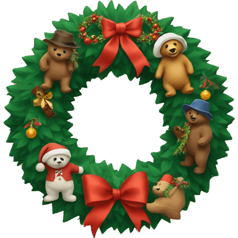 Christmas wreath with Paddington emoji