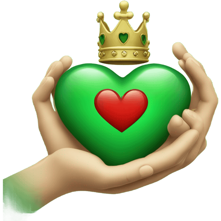 Green Claddagh heart emoji