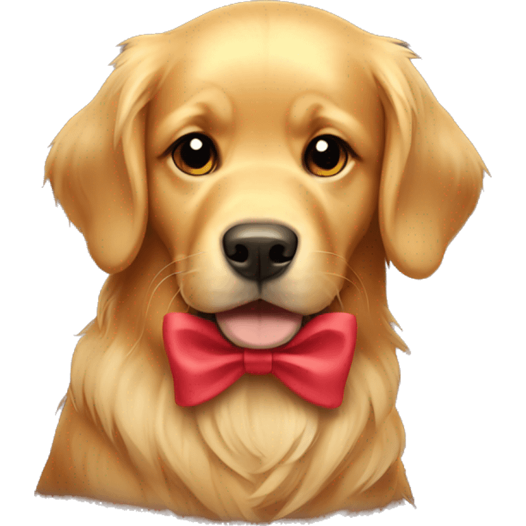 golden retriever with bow emoji